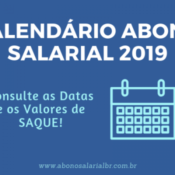 Calendário Abono Salarial 2019